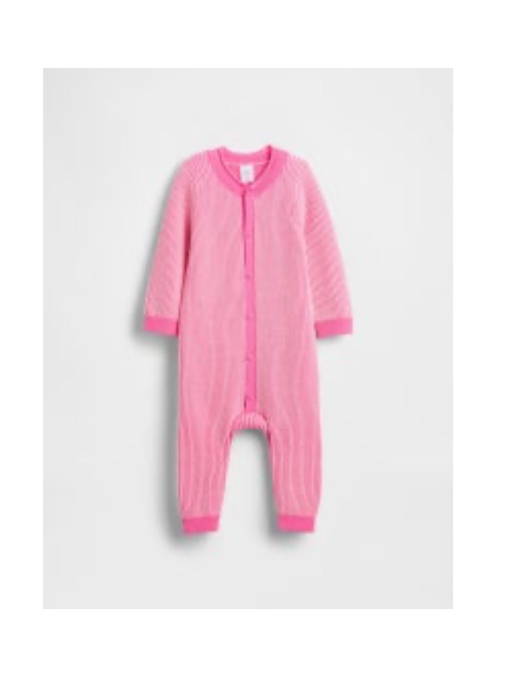 GAP Pink Striped Knit Baby One-Piece